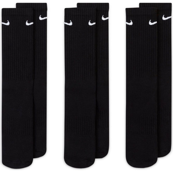 Everyday Cushioned Training Crew Socks 3 Pack Black