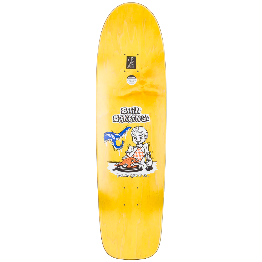 Shin Sanbongi Fish Head 8.75" WW Yellow Skateboard Deck