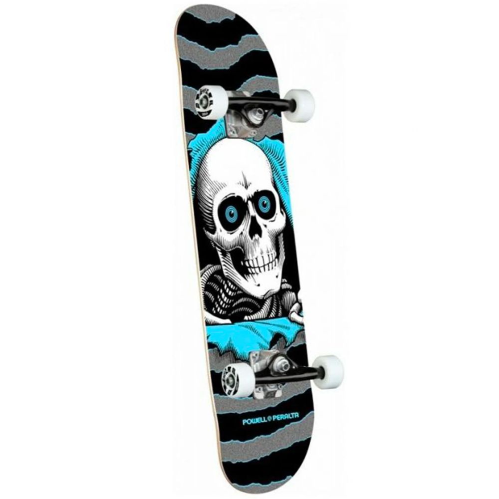 Ripper One Off Birch Silver/Light Blue 7.75" Complete Skateboard