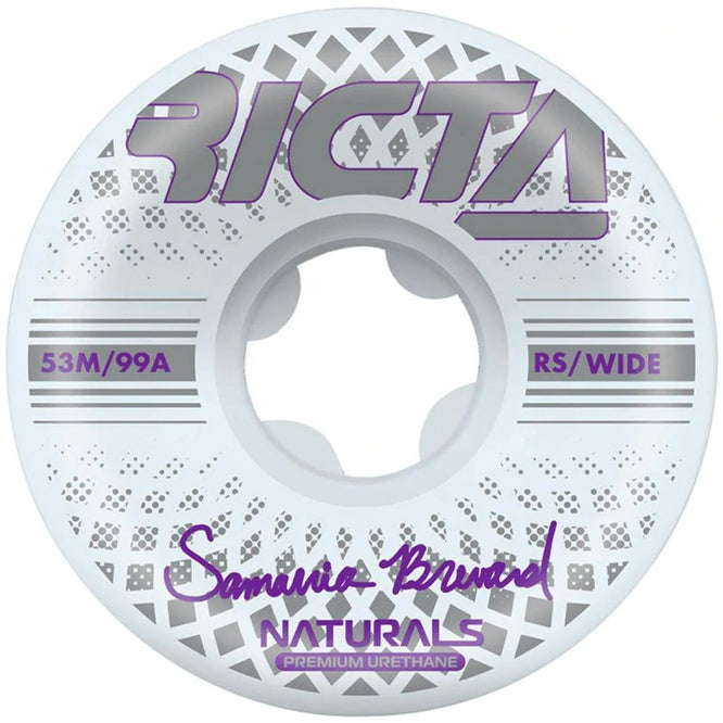Bravard Source Naturals White/Purple 99a 53mm Skateboard Wheels