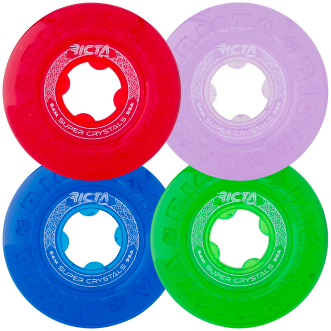 Super Crystals Trans Purple/Green/Blue/Red 95a 54mm Roues de Skateboard