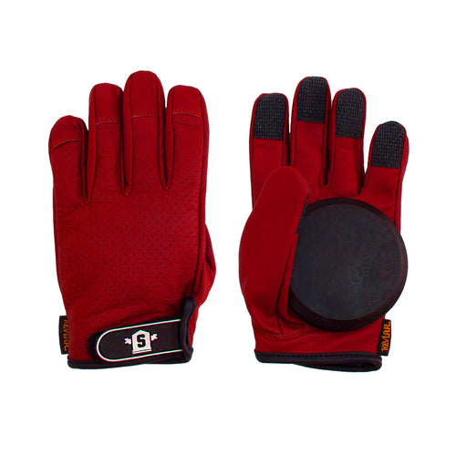 Leather Slide Gloves Red