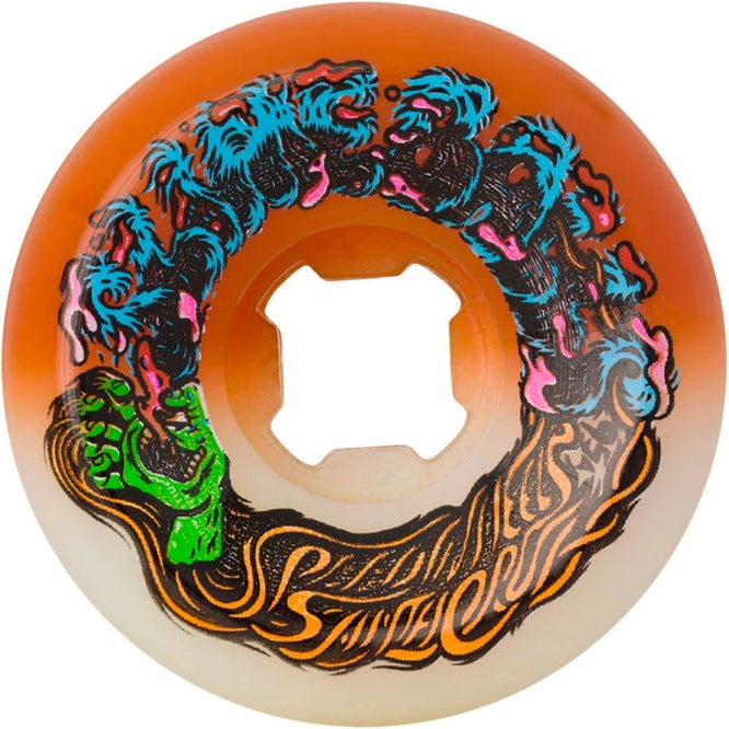 Hairballs 50-50 White/Orange 56mm 95a Skateboard Wheels