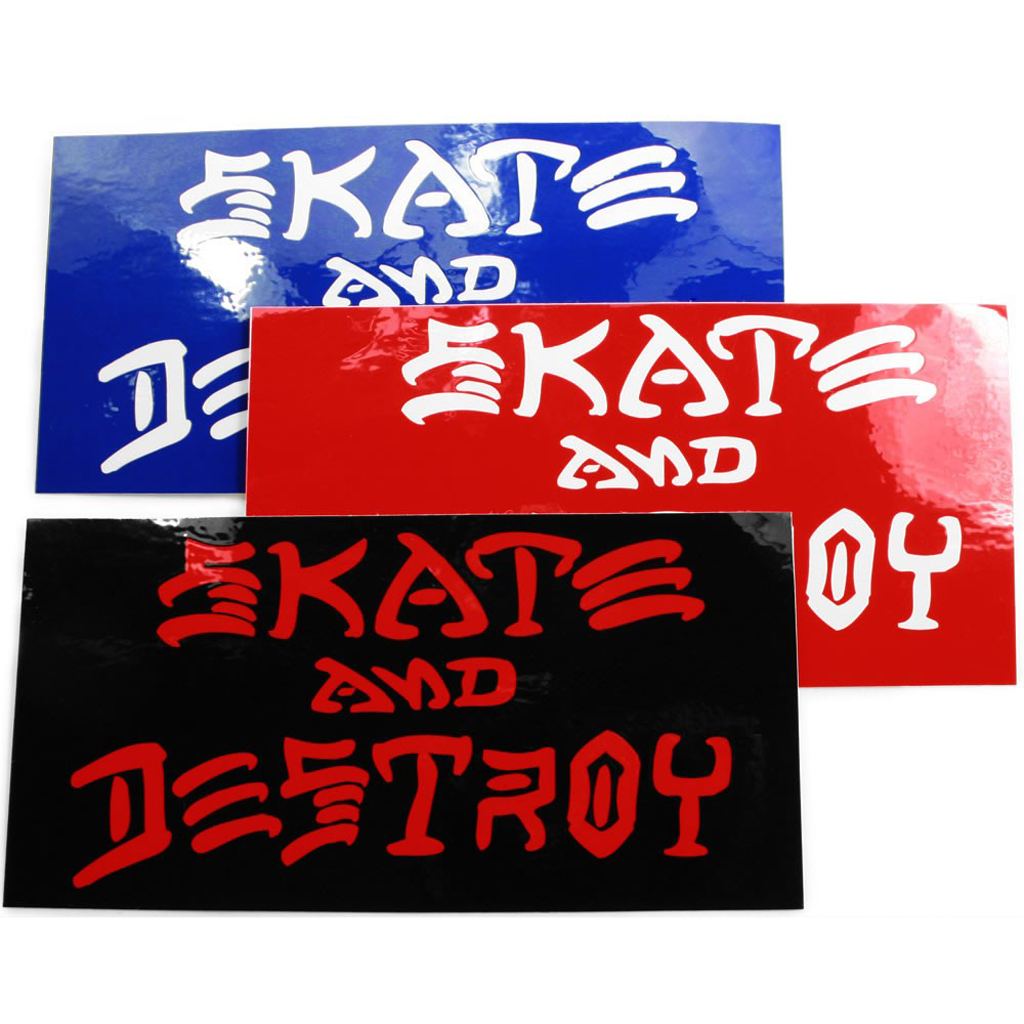 Skate and Destroy Sticker Large Blue