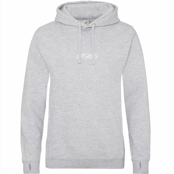 Heavyweight Script Hoodie Heather Grey