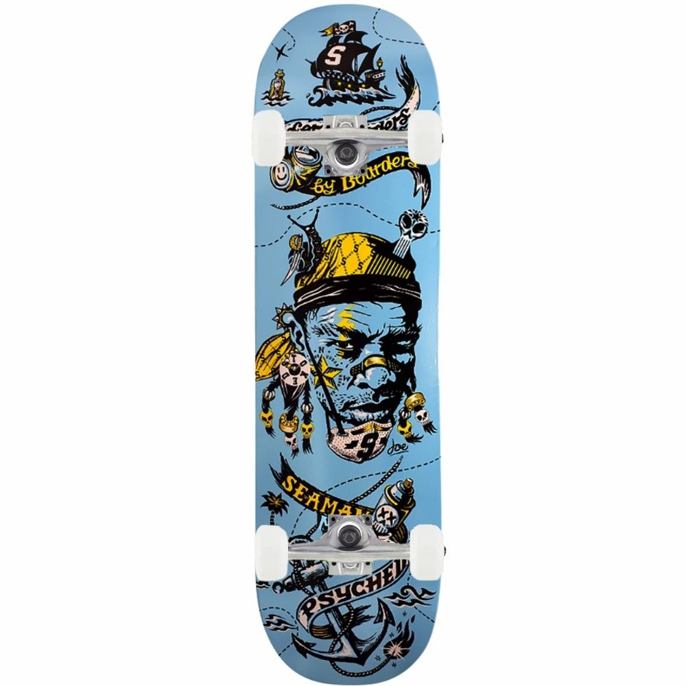 Seaman Psyched Blue Premium Complete Skateboard