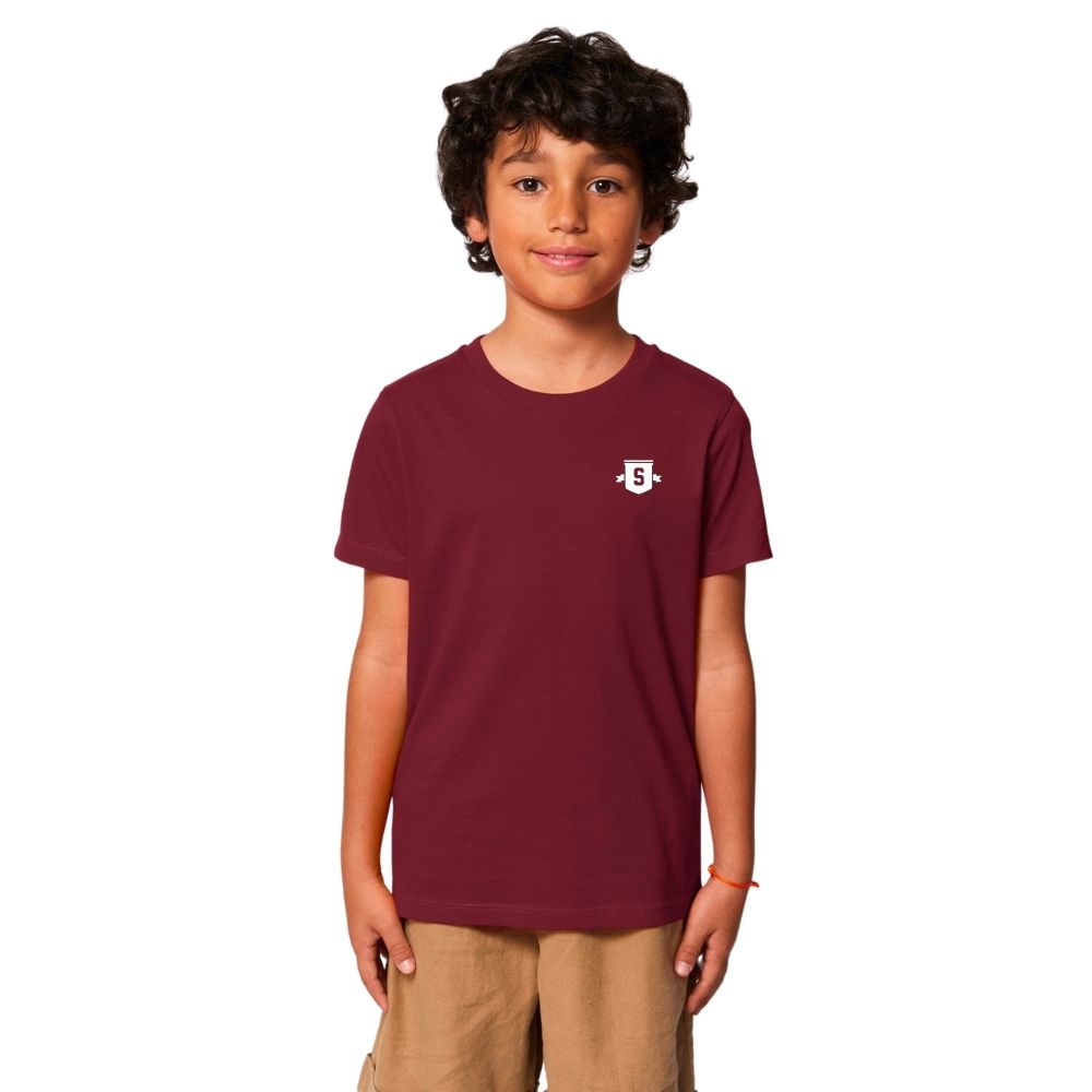 Kids Mini Shield T-Shirt Burgundy