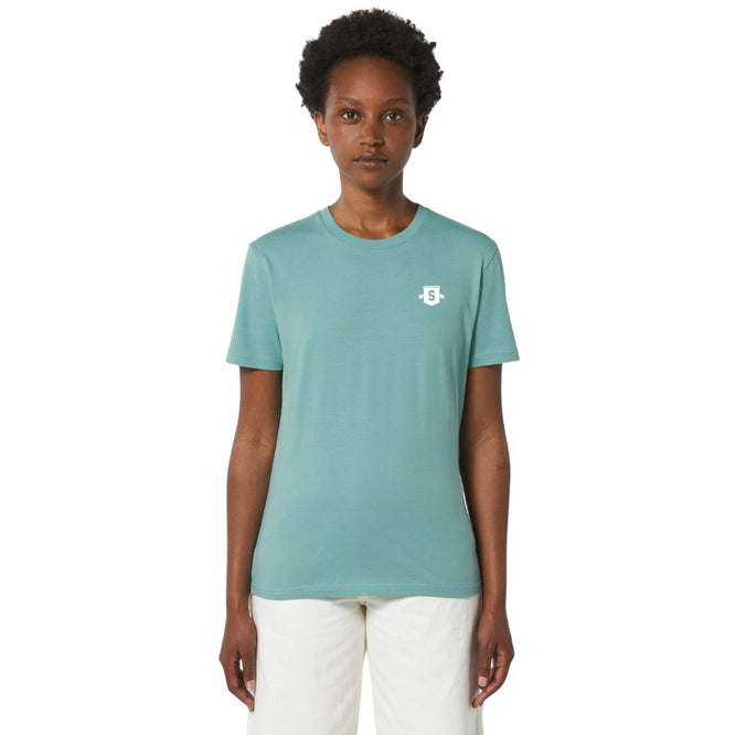 T-shirt Mini Shield Teal Monstera