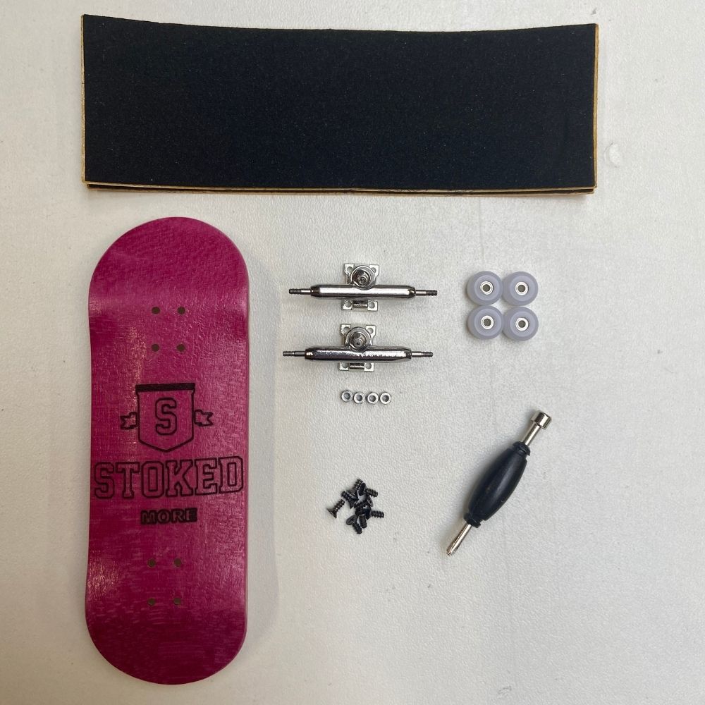 Stoked x More High Concave Pink Outline Fingerboard