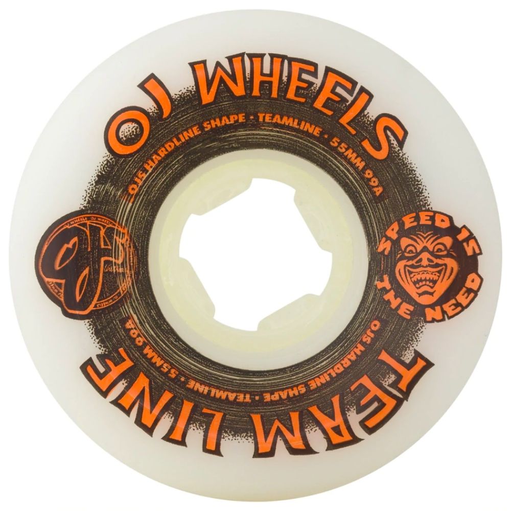 Team Line Original Hardline White/Orange 99a 55mm Skateboard Wheels
