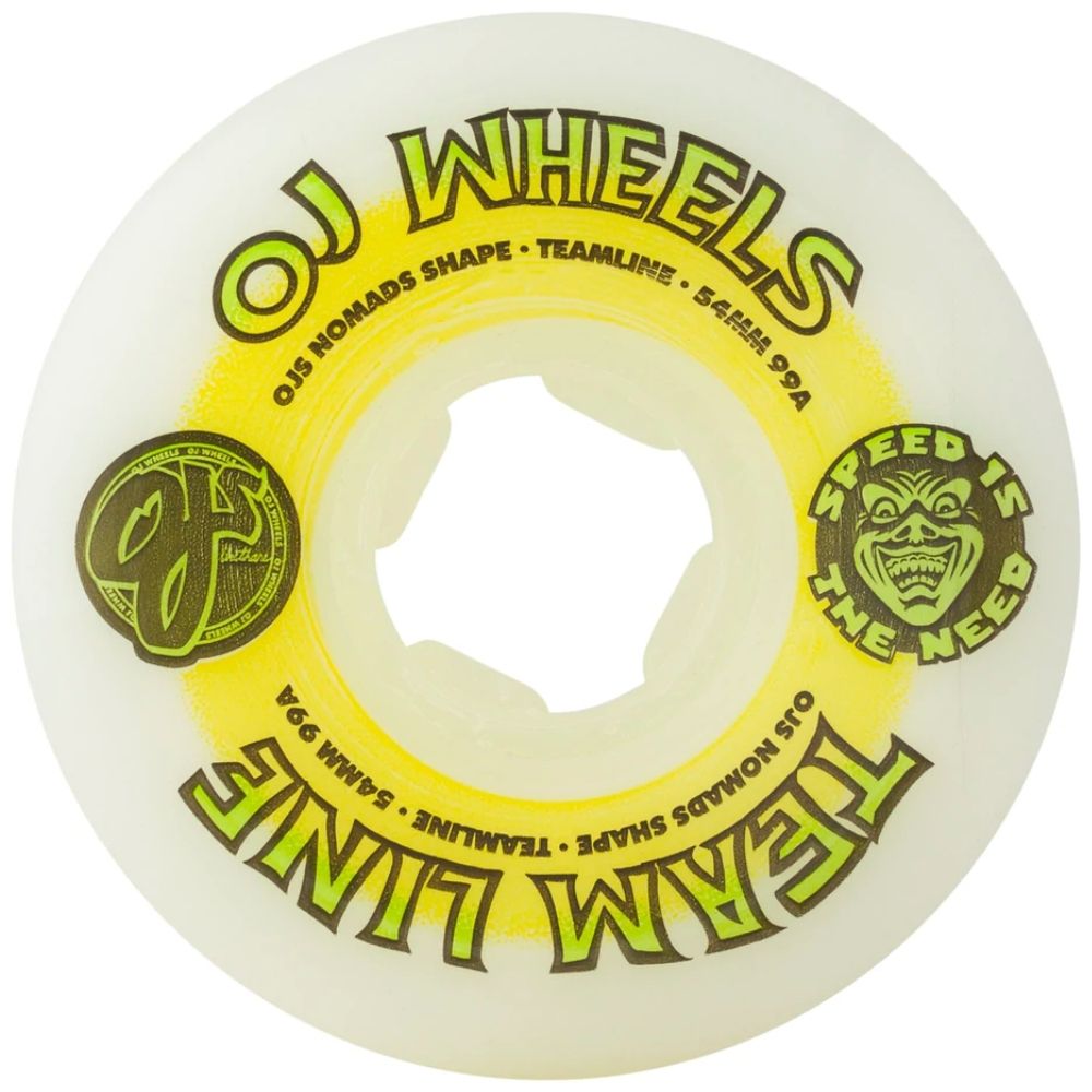 Team Line Original Hardline White/Yellow 99a 54mm Skateboard Wheels