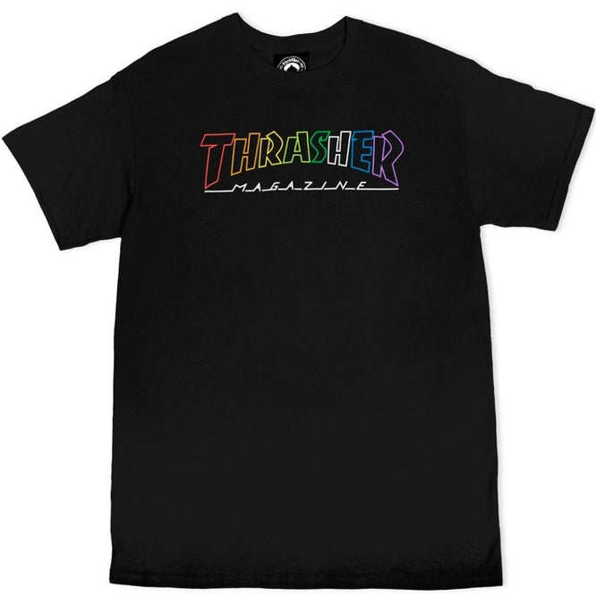 Outlined Rainbow Mag T-shirt Black