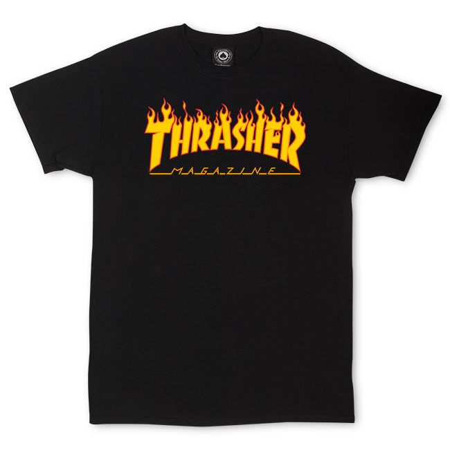 T-shirt noir avec logo flamme pour enfants