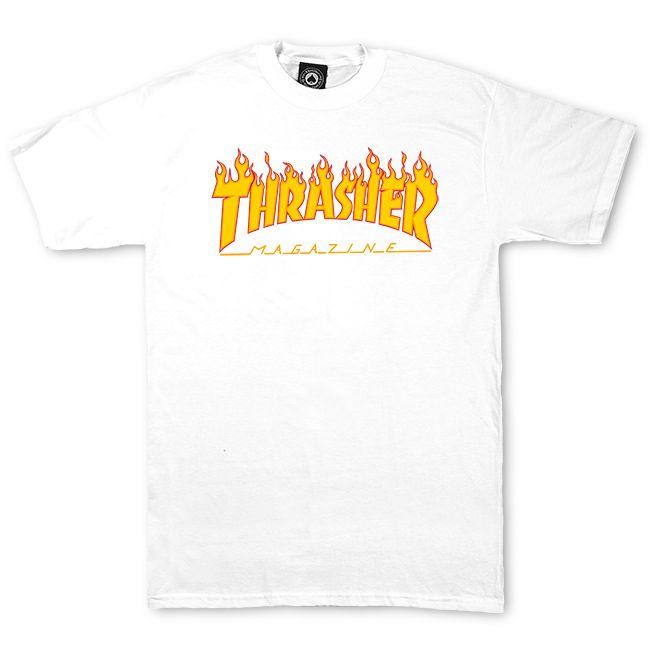 T-shirt logo flamme pour enfants, blanc