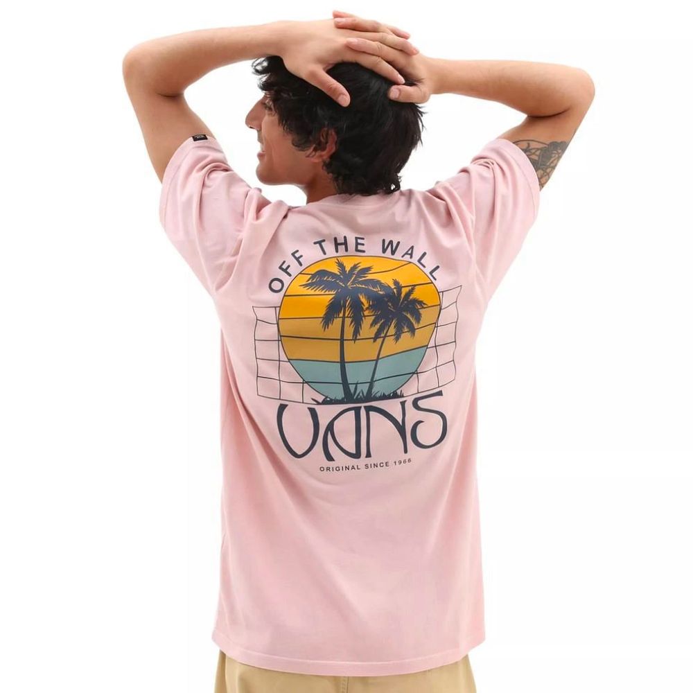 Sunset Dual Palm Vintage T-shirt Rose Smoke