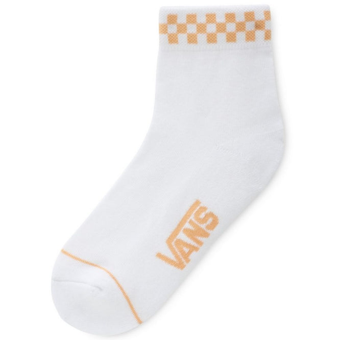 Chaussettes Crew Peek A Check pour femmes, blanc/sable corail